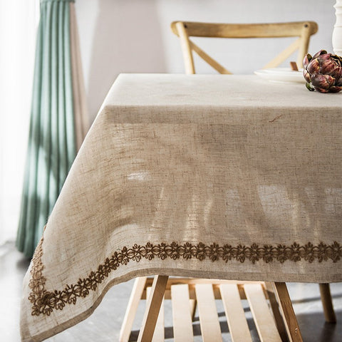 Large Rectangle Table Cover for Dining Room Table, Modern Table Cloth, Cotton and Linen Tablecloth for Home Decoration, Square Tablecloth for Round Table-HomePaintingDecor