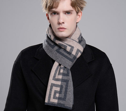 Wool Scarf for Gentleman, Gray Thick Wool Scarf, Black Business Formal Men Scarf Styles, Men's Winter Scarf, Casual Scarf Men, Men's Wool Scarf Winter, Red Fashion Scarf