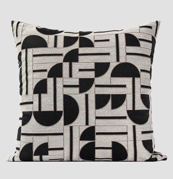 Geometric Contemporary Pillows, Abstract Decorative Throw Pillows, Square Modern Throw Pillows for Couch, Large Simple Throw Pillow for Interior Design-HomePaintingDecor