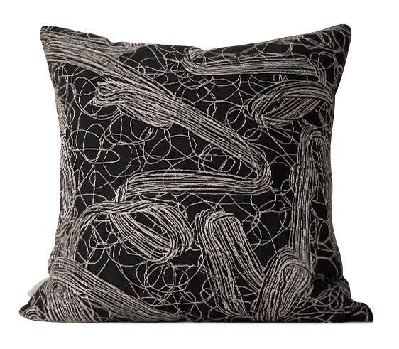 Decorative Pillow for Interior Design, Black Modern Throw Pillows, Simple Modern Throw Pillow for Couch, Modern Sofa Pillow Covers-HomePaintingDecor