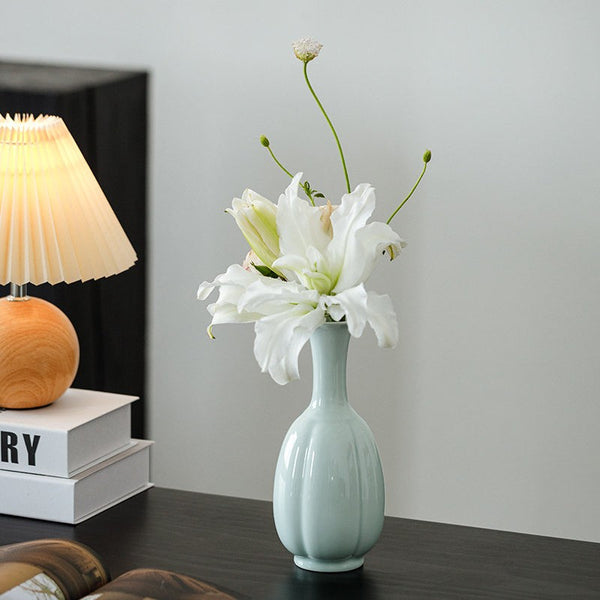 Ceramic Bud Vases, Handmade Water Holding Flower Vase, Small Flower Vases on Table, Rustic Porcelain Flower Vases-HomePaintingDecor