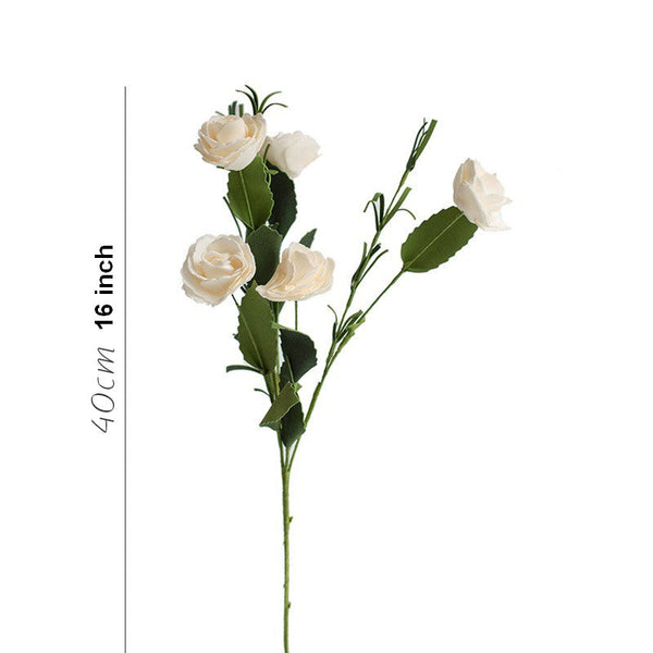 Flower Arrangement Ideas for Living Room, White Camellia Flowers, Modern Artificial Flowers for Home Decoration, Simple Artificial Floral for Bedroom-HomePaintingDecor