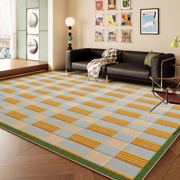 Modern Rugs for Living Room, Geometric Modern Carpets, Mid Century Contemporary Rugs, Colorful Abstract Rugs for Bedroom-HomePaintingDecor