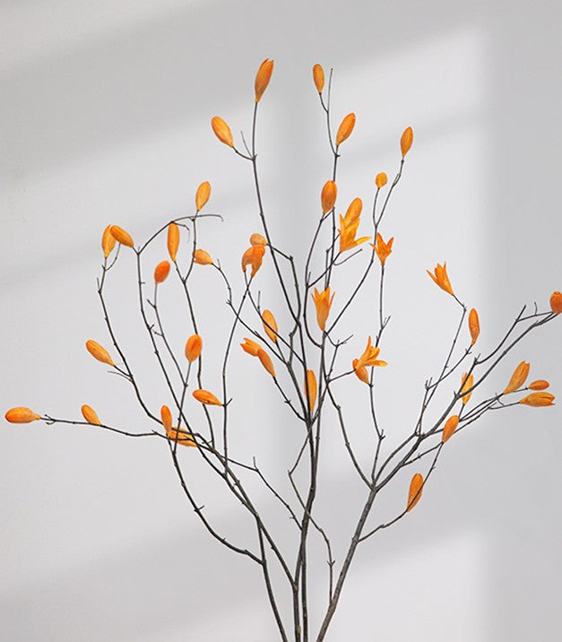 Magnolia Long Twigs, Natural Decorations, Dried Magnolia Branch, Flower Arrangement, Handmade Artificial Flower, Natural Dried Branches-HomePaintingDecor