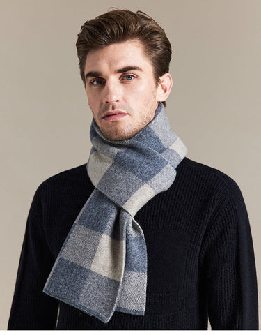 Plaid Scarf for Men, Business Wool Scarf for Gentleman, Men's Winter Scarf, Men's Wool Scarf Winter, Modern Fashion Scarf, Formal Men Scarf Styles, Pure Wool Scarf-HomePaintingDecor