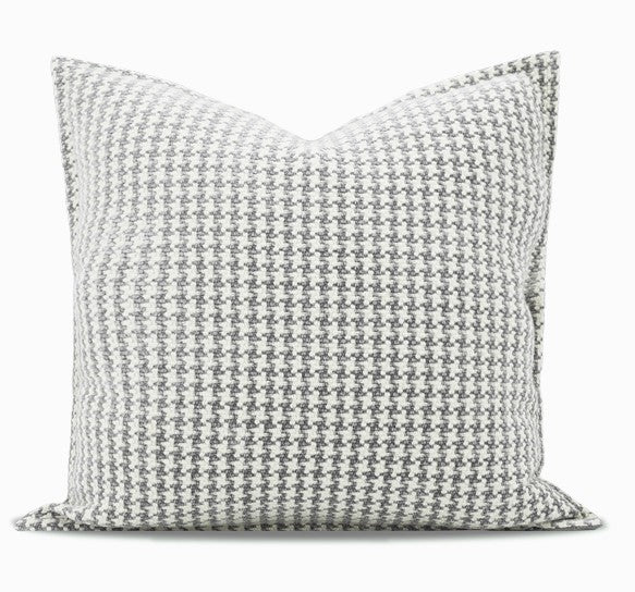 Gray Chequer Modern Sofa Pillows, Large Decorative Throw Pillows, Contemporary Square Modern Throw Pillows for Couch, Abstract Throw Pillow for Interior Design-HomePaintingDecor