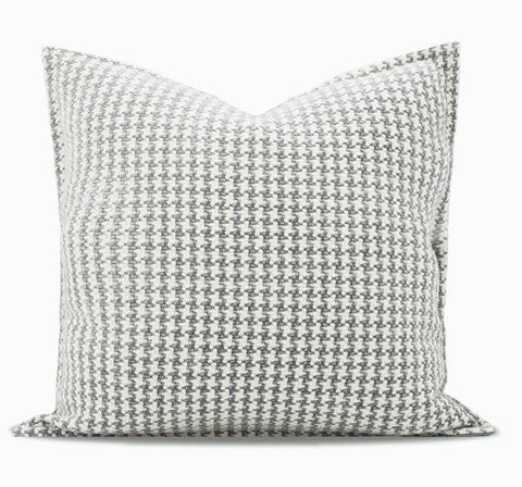 Gray Chequer Modern Sofa Pillows, Large Decorative Throw Pillows, Contemporary Square Modern Throw Pillows for Couch, Abstract Throw Pillow for Interior Design-HomePaintingDecor