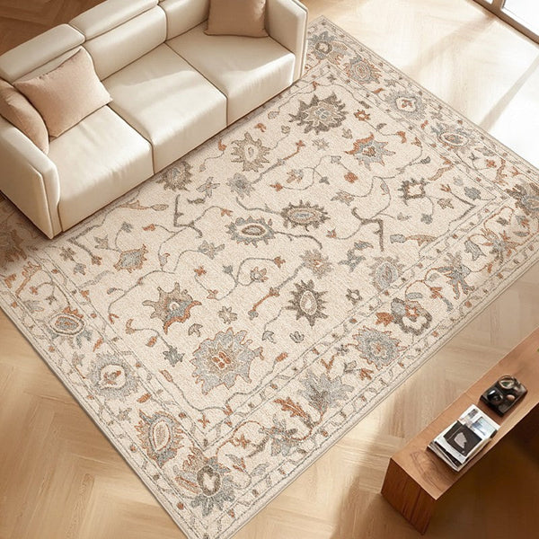 Flower Pattern Modern Rugs for Farmhouse, Bedroom Modern Rugs, Modern Rugs for Dining Room, Modern Rugs for Living Room-HomePaintingDecor