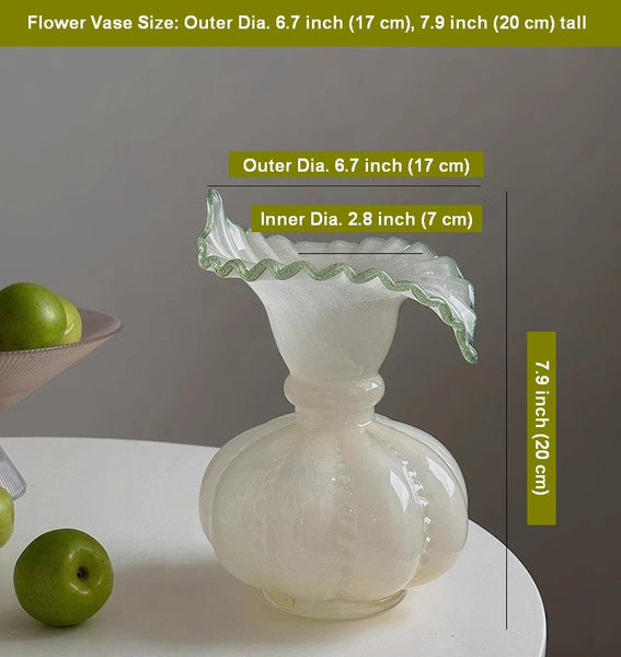 Modern Glass Flower Vases, Handmade Glass Bud Vases, Water Holding Flower Vases, Flower Vases on Table, Small Flower Vase-HomePaintingDecor