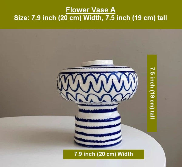 Handmade Water Holding Flower Vases, Modern Ceramic Flower Vases, Porcelain Bud Vases, Small Flower Vases on Table-HomePaintingDecor