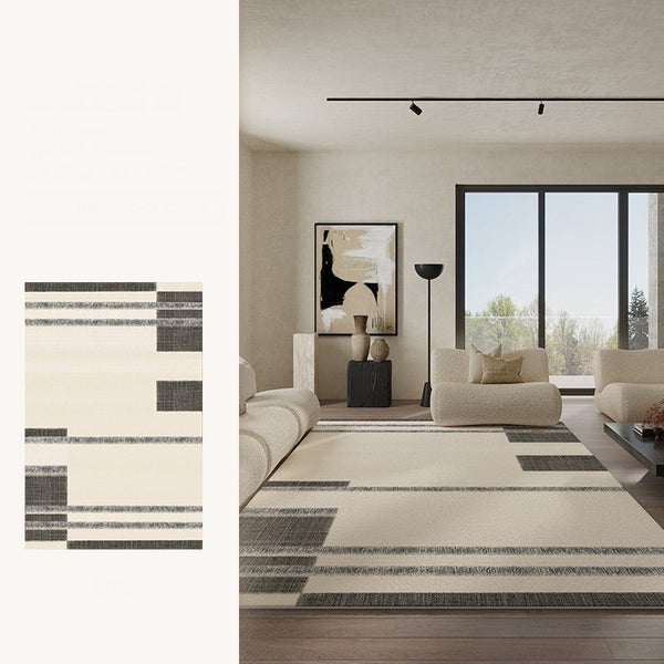 Abstract Area Rugs for Living Room, Geometric Contemporary Modern Rugs Next to Bed, Modern Carpets for Office, Modern Soft Rugs under Dining Room Table-HomePaintingDecor