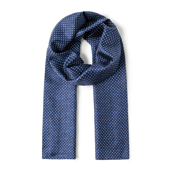 Formal Wear Silk Scarf, Silk Ascot For Men, British Style Long Scarf, Luxury Blue Silk Neck Scarf, Silk Scarf For Suit, Business Silk Scarf Men, Mens Spring Autumn Scarf, Lightweight Silk Scarf Men-HomePaintingDecor