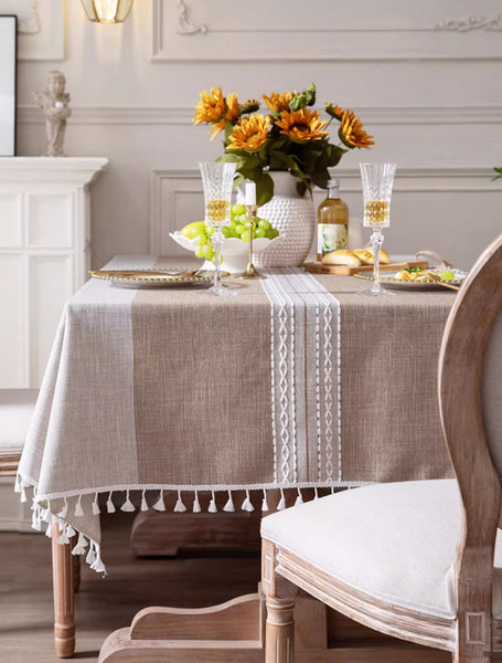 Large Cotton and Linen Rectangle Table Covers for Dining Room Table, Modern Table Cloth for Kitchen, Rectangular Tablecloths for Coffee Table-HomePaintingDecor