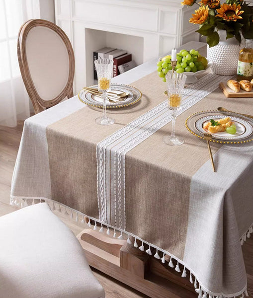 Large Cotton and Linen Rectangle Table Covers for Dining Room Table, Modern Table Cloth for Kitchen, Rectangular Tablecloths for Coffee Table-HomePaintingDecor