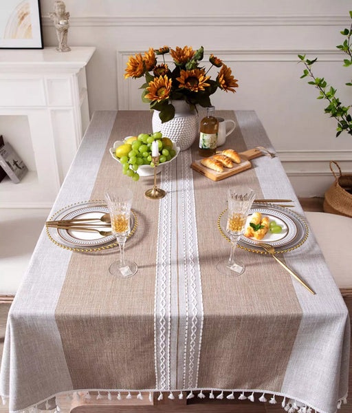 Cotton and Linen Rectangle Table Covers for Dining Room Table, Rectangular Tablecloths for Coffee Table, Modern Table Cloth for Kitchen-HomePaintingDecor