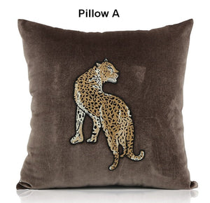Modern Sofa Pillows, Contemporary Throw Pillows, Cheetah Decorative Throw Pillows, Decorative Pillows for Living Room-HomePaintingDecor