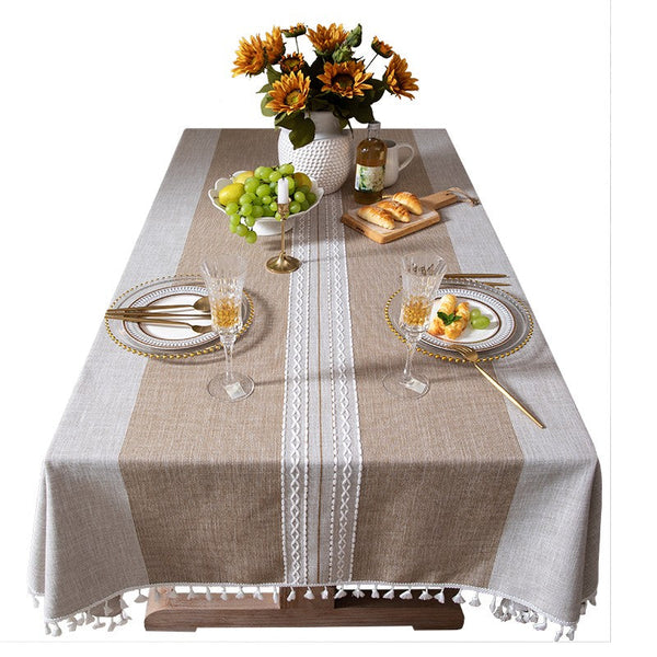 Cotton and Linen Rectangle Table Covers for Dining Room Table, Rectangular Tablecloths for Coffee Table, Modern Table Cloth for Kitchen-HomePaintingDecor