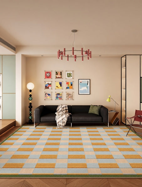Modern Rugs for Living Room, Geometric Modern Carpets, Mid Century Contemporary Rugs, Colorful Abstract Rugs for Bedroom-HomePaintingDecor