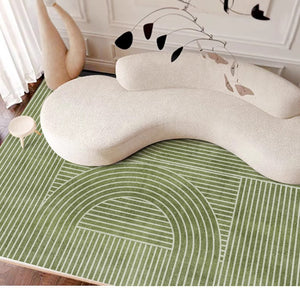 Dining Room Modern Rugs, Modern Living Room Rugs, Green Thick Soft Modern Rugs for Living Room, Contemporary Rugs for Bedroom-HomePaintingDecor