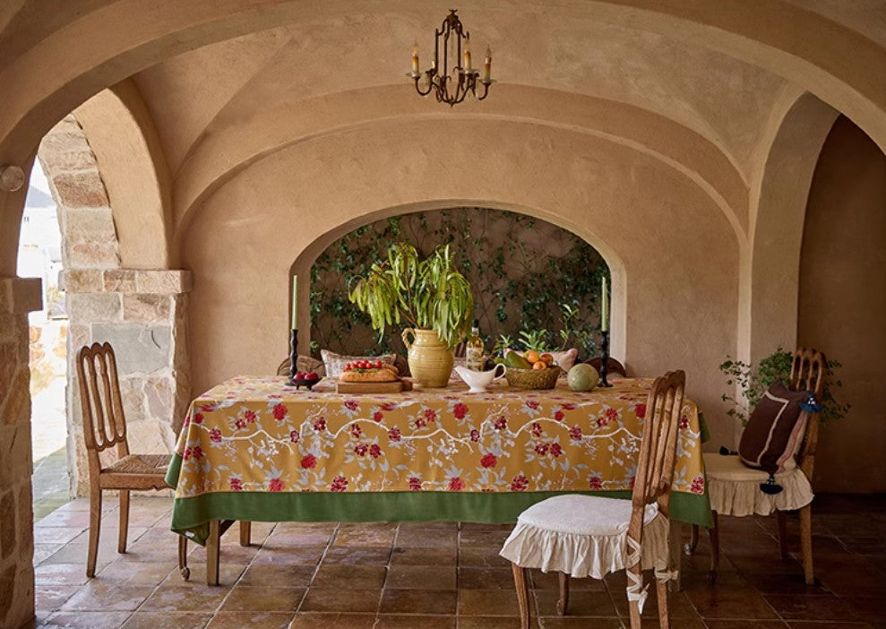 Farmhouse Table Cloth, Dining Room Flower Table Cloths, Large Square Tablecloth for Round Table, Extra Large Rectangular Table Covers for Kitchen-HomePaintingDecor