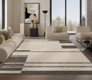 Abstract Area Rugs for Living Room, Geometric Contemporary Modern Rugs Next to Bed, Modern Carpets for Office, Modern Soft Rugs under Dining Room Table-HomePaintingDecor