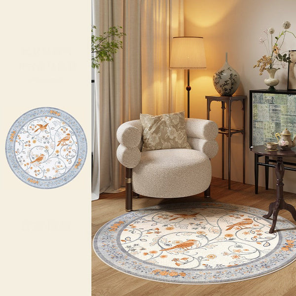Dining Room Contemporary Round Rugs, Bedroom Modern Round Rugs, Modern Rug Ideas for Living Room, Circular Modern Rugs under Chairs-HomePaintingDecor