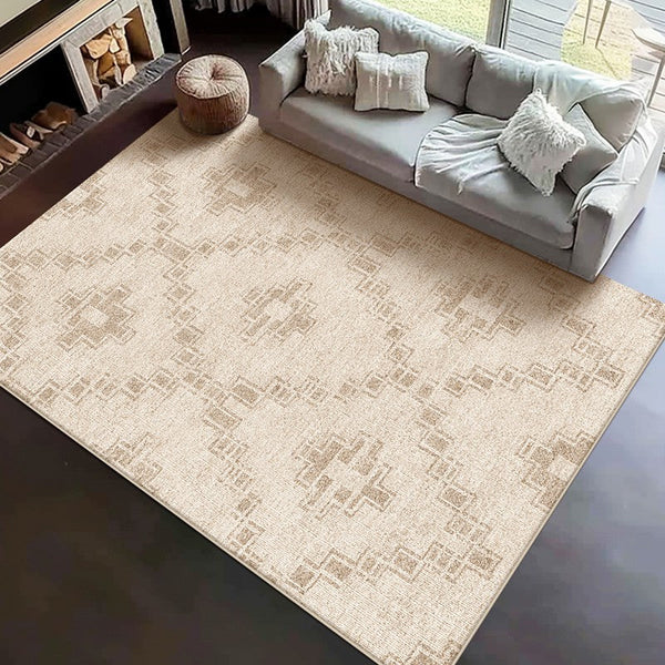 Modern Geometric Carpets for Bedroom, Contemporary Abstract Rugs under Dining Room Table, Modern Living Room Rug Placement Ideas-HomePaintingDecor