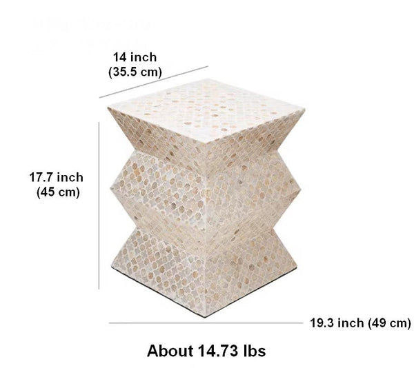 Portable Casual Side Table, Shell Small Sofa Side Table, Unique Small End Table, Contemporary Round Side Table, Creative Coffee Table-HomePaintingDecor