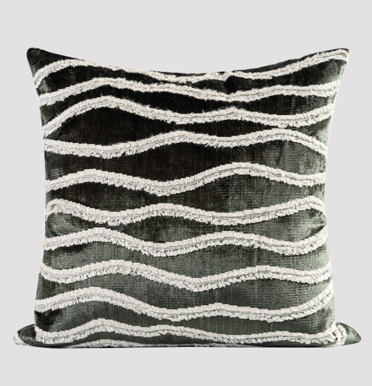 Large Simple Throw Pillow for Bedroom, Contemporary Pillows, Abstract Decorative Throw Pillows, Green Square Modern Throw Pillows for Couch-HomePaintingDecor