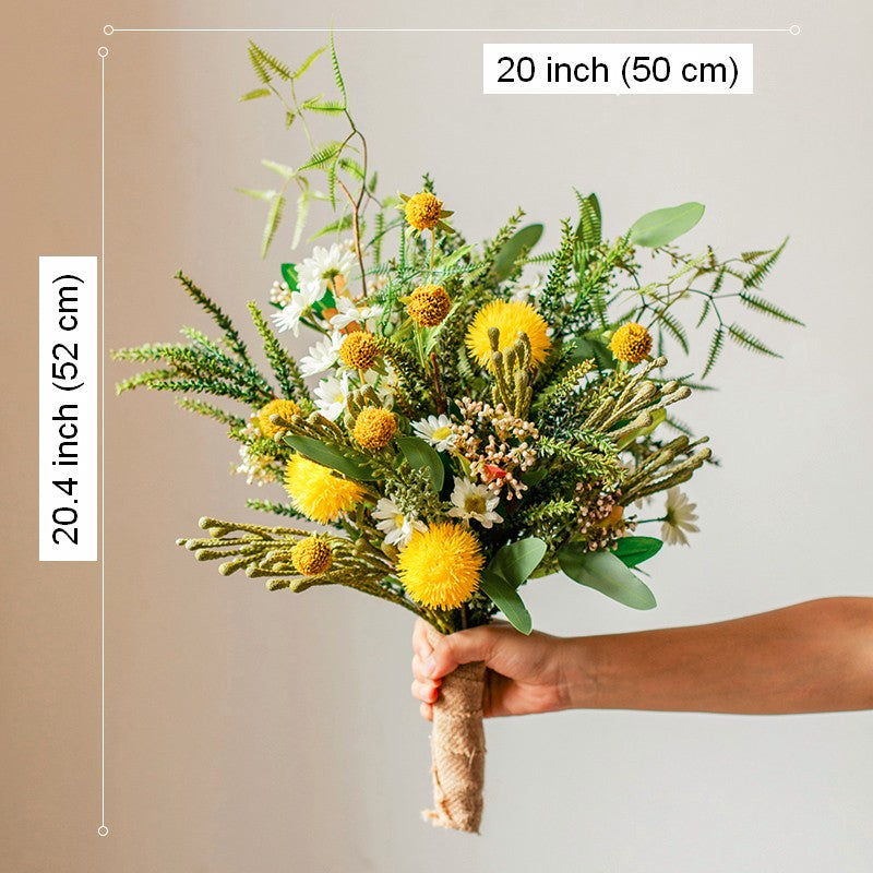 Beautiful Modern Artificial Flowers for Dining Room Table, Dandelion, Wheat Branch, Eucalyptus Globulus, Unique Flower Arrangement for Home Decoration-HomePaintingDecor