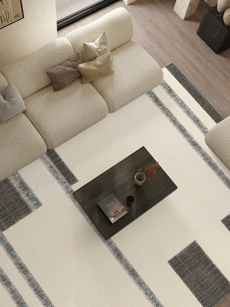 Abstract Area Rugs for Living Room, Geometric Contemporary Modern Rugs Next to Bed, Modern Carpets for Office, Modern Soft Rugs under Dining Room Table-HomePaintingDecor