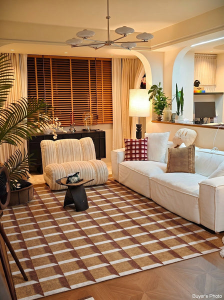 Modern Living Room Rug Ideas, Mid Century Modern Rugs, Geometric Modern Carpets, Contemporary Abstract Rugs for Office-HomePaintingDecor