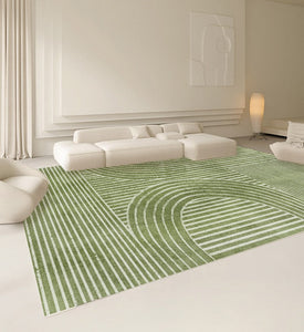 Modern Living Room Rugs, Green Thick Soft Modern Rugs for Living Room, Dining Room Modern Rugs, Contemporary Rugs for Bedroom-HomePaintingDecor