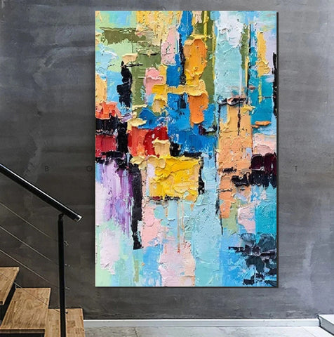 Abstract Acrylic Wall Painting, Extra Large Paintings for Living Room, Modern Abstract Art for Bedroom, Simple Painting Ideas, Hand Painted Wall Painting-HomePaintingDecor