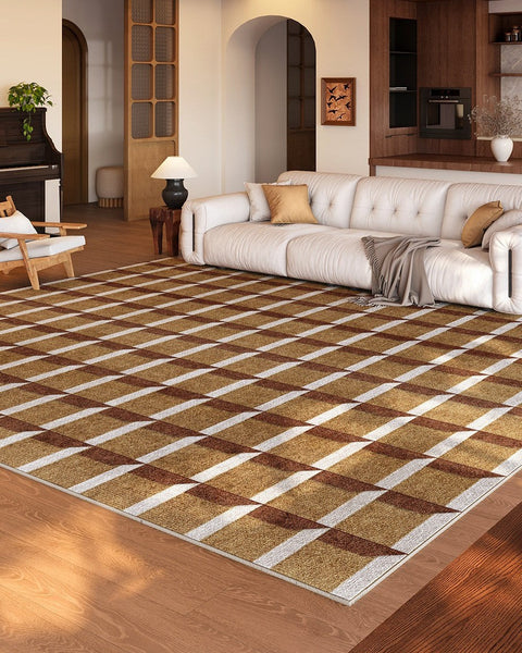 Modern Living Room Rug Ideas, Mid Century Modern Rugs, Geometric Modern Carpets, Contemporary Abstract Rugs for Office-HomePaintingDecor