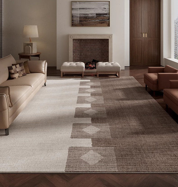 Abstract Modern Rugs for Living Room, Contemporary Modern Rugs Next to Bed, Modern Rugs under Dining Room Table, Mid Century Geometric Carpets-HomePaintingDecor