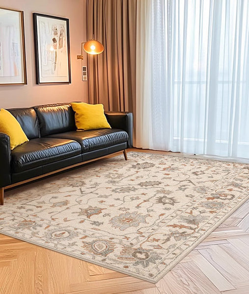 Flower Pattern Modern Rugs for Farmhouse, Bedroom Modern Rugs, Modern Rugs for Dining Room, Modern Rugs for Living Room-HomePaintingDecor