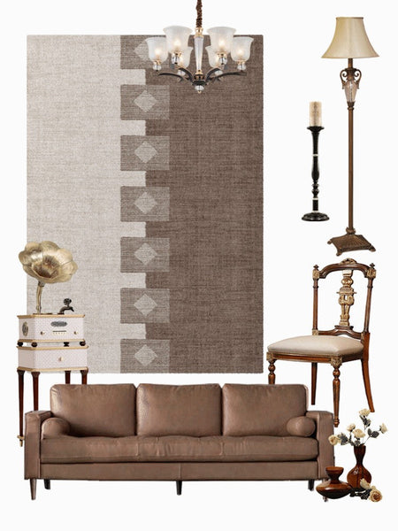Abstract Modern Rugs for Living Room, Contemporary Modern Rugs Next to Bed, Modern Rugs under Dining Room Table, Mid Century Geometric Carpets-HomePaintingDecor