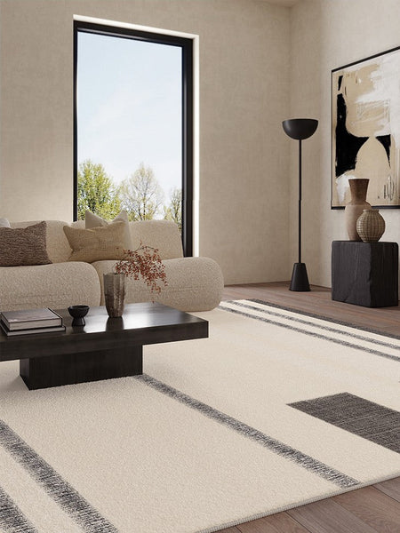 Abstract Area Rugs for Living Room, Geometric Contemporary Modern Rugs Next to Bed, Modern Carpets for Office, Modern Soft Rugs under Dining Room Table-HomePaintingDecor