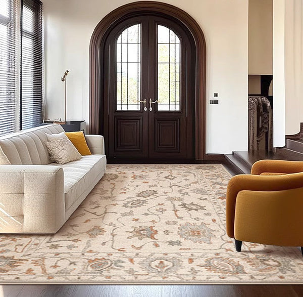 Flower Pattern Modern Rugs for Farmhouse, Bedroom Modern Rugs, Modern Rugs for Dining Room, Modern Rugs for Living Room-HomePaintingDecor