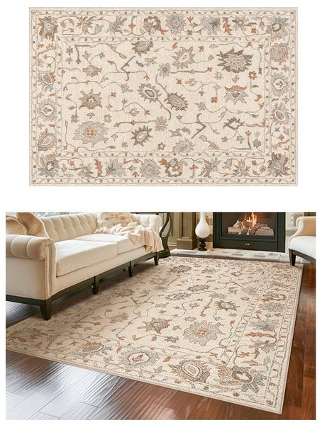 Flower Pattern Modern Rugs for Farmhouse, Bedroom Modern Rugs, Modern Rugs for Dining Room, Modern Rugs for Living Room-HomePaintingDecor
