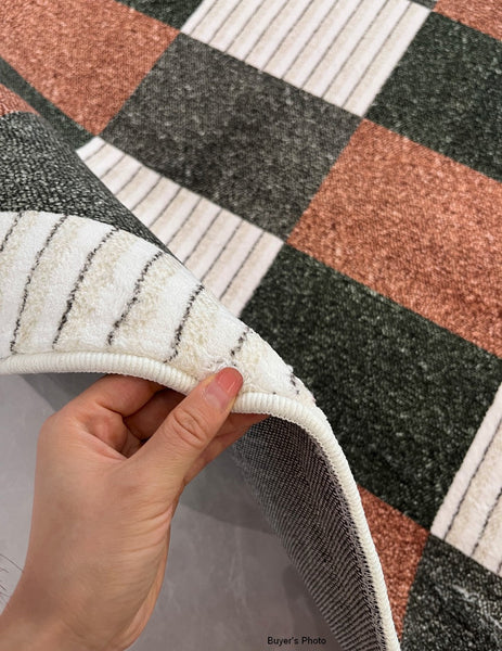 Mid Century Geometric Carpets, Modern Rugs under Dining Room Table, Abstract Modern Rugs for Living Room, Contemporary Modern Rugs Next to Bed-HomePaintingDecor