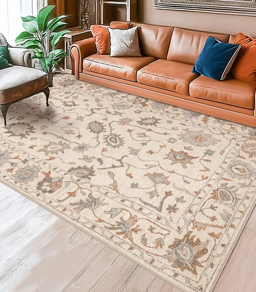 Flower Pattern Modern Rugs for Farmhouse, Bedroom Modern Rugs, Modern Rugs for Dining Room, Modern Rugs for Living Room-HomePaintingDecor