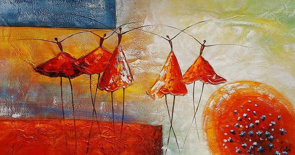 Simple Wall Art Ideas, Ballet Dancer Painting, Canvas Painting for Sale, Buy Abstract Painting Online, Acrylic Painting for Bedroom-HomePaintingDecor