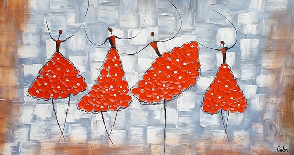 Contemporary Wall Art Ideas, Ballet Dancer Painting, Acrylic Canvas Painting, Buy Art Online, Abstract Painting for Dining Room-HomePaintingDecor