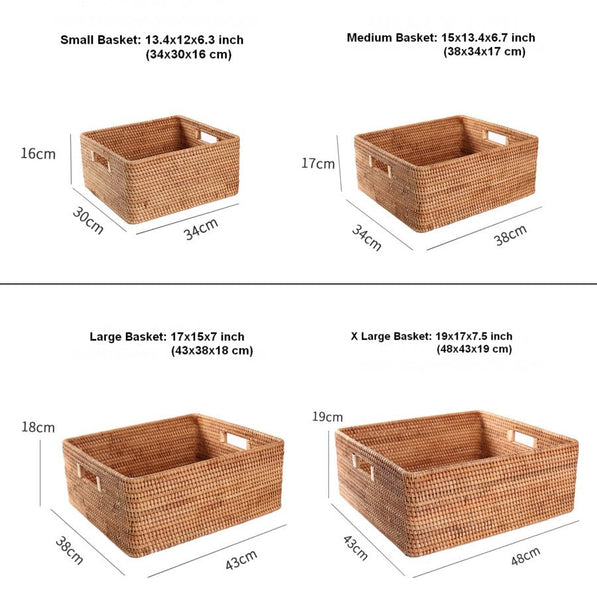 Large Storage Baskets for Bedroom, Storage Baskets for Bathroom, Rectangular Storage Baskets, Storage Baskets for Shelves-HomePaintingDecor