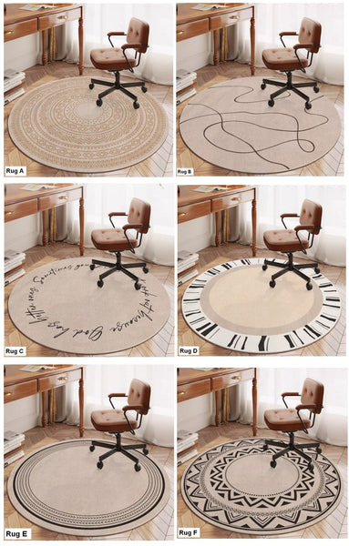 Round Rugs under Coffee Table, Geometric Modern Rug Ideas for Living Room, Circular Modern Rugs under Dining Room Table, Modern Round Rugs for Bedroom-HomePaintingDecor