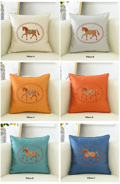 Decorative Throw Pillows for Couch, Modern Sofa Decorative Pillows, Embroider Horse Pillow Covers, Horse Modern Decorative Throw Pillows-HomePaintingDecor