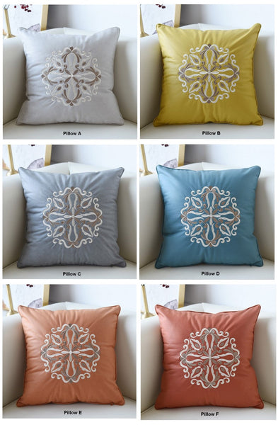 Modern Sofa Pillows, Flower Pattern Decorative Throw Pillows, Contemporary Throw Pillows, Large Decorative Pillows for Living Room-HomePaintingDecor