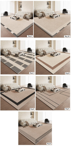 Contemporary Abstract Rugs for Dining Room, Simple Abstract Rugs for Living Room, Bedroom Floor Rugs, Modern Rug Ideas for Living Room-HomePaintingDecor